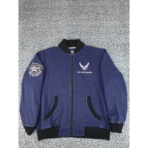 Brigade U.S. Air Force‎ Jacket Mens XXL Navy Blue Full Zip Fleece Bomber